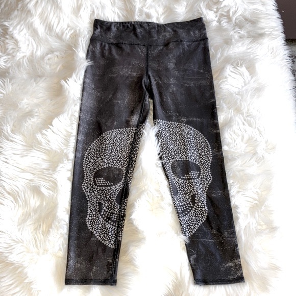 EVCR Skull 7/8 Cropped Leggings M - Picture 4 of 8